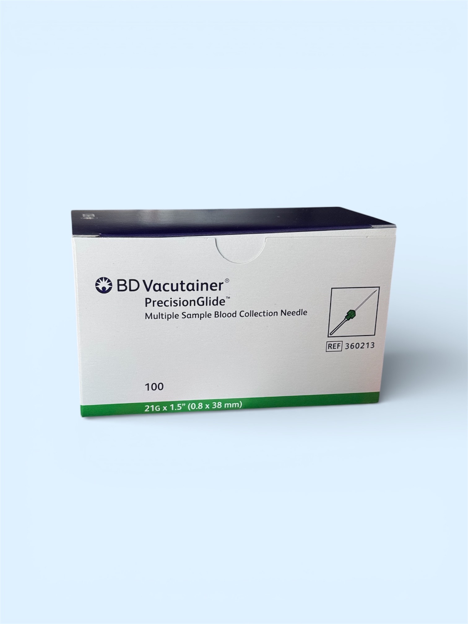 AGUJA TOMA MULTIPLE VERDE BD VACUTAINER 21GX38MM C/100